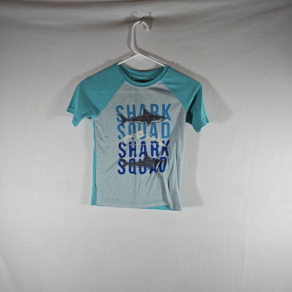 Boys Wonder Nation "Shark Squad " Shark Shirt Sleeved Pajamas size 6-7
